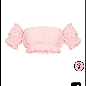 Crop top from PLT, 3x cute pink with cuff sleeves